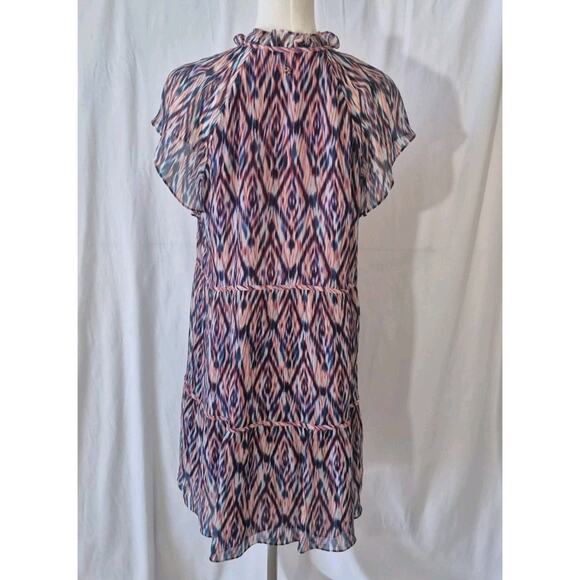 Marie Oliver Womens Purple Pink Ikat Shift Dress Medium - Picture 6 of 9